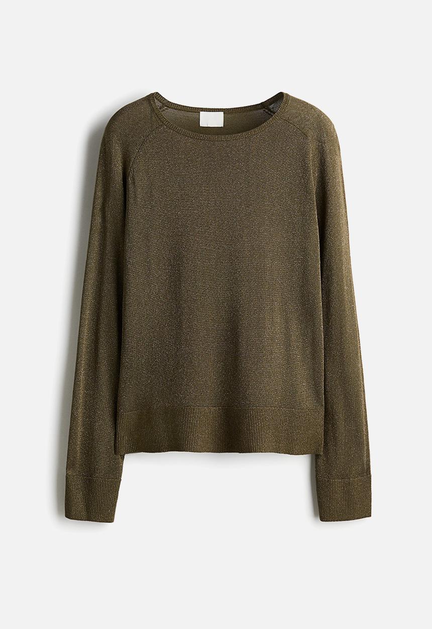 H&M - Glittery jumper - dark khaki green