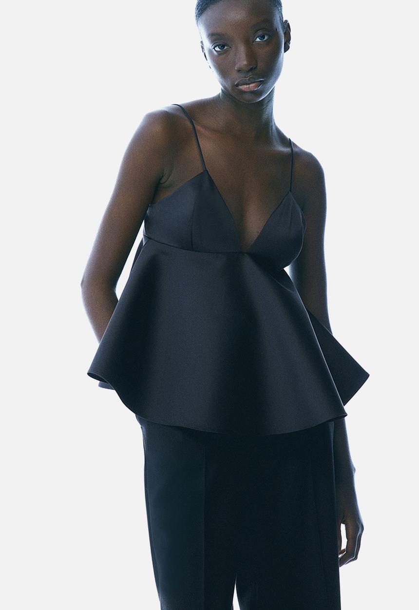 H&M - Satin top - black