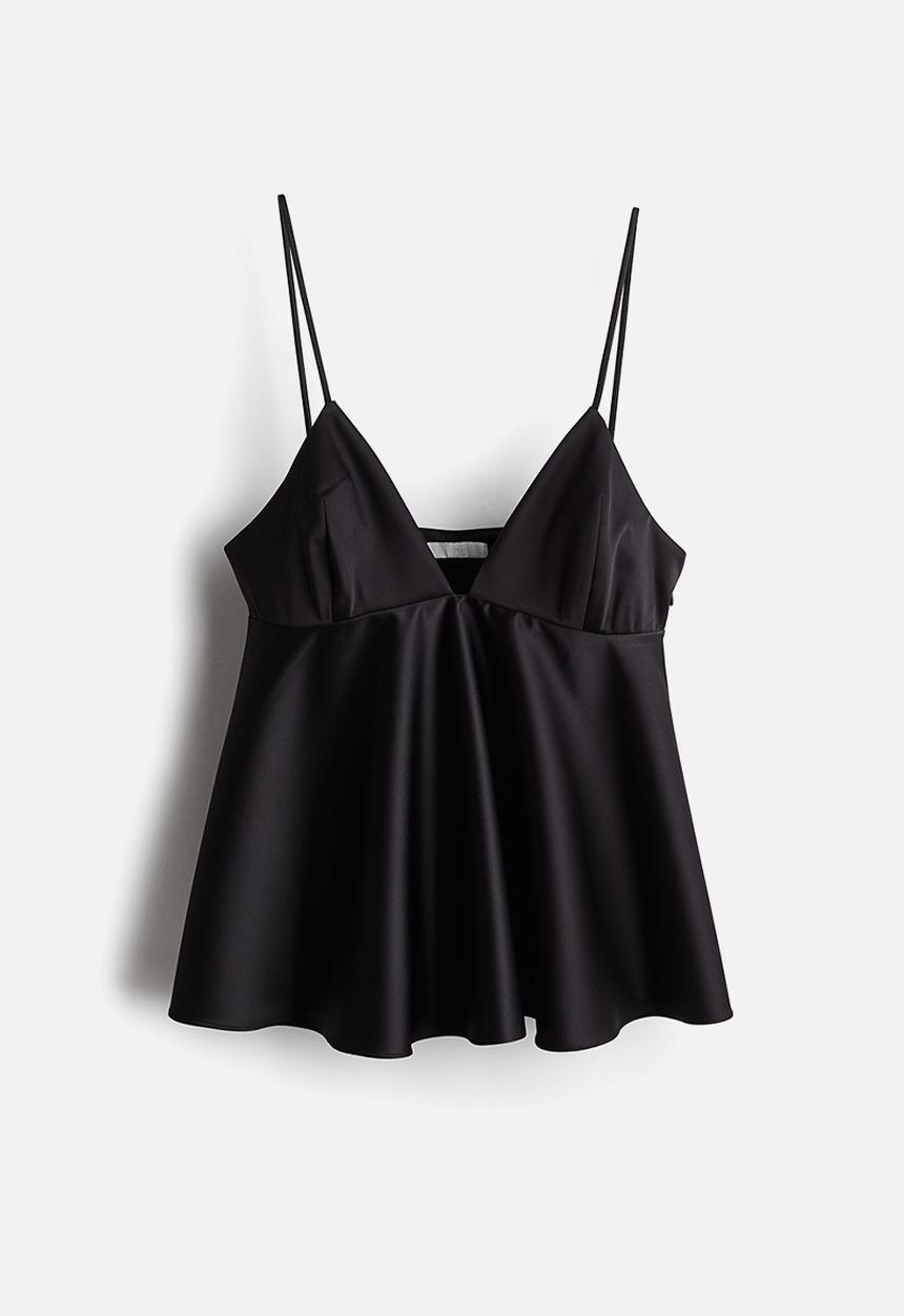 H&M - Satin top - black
