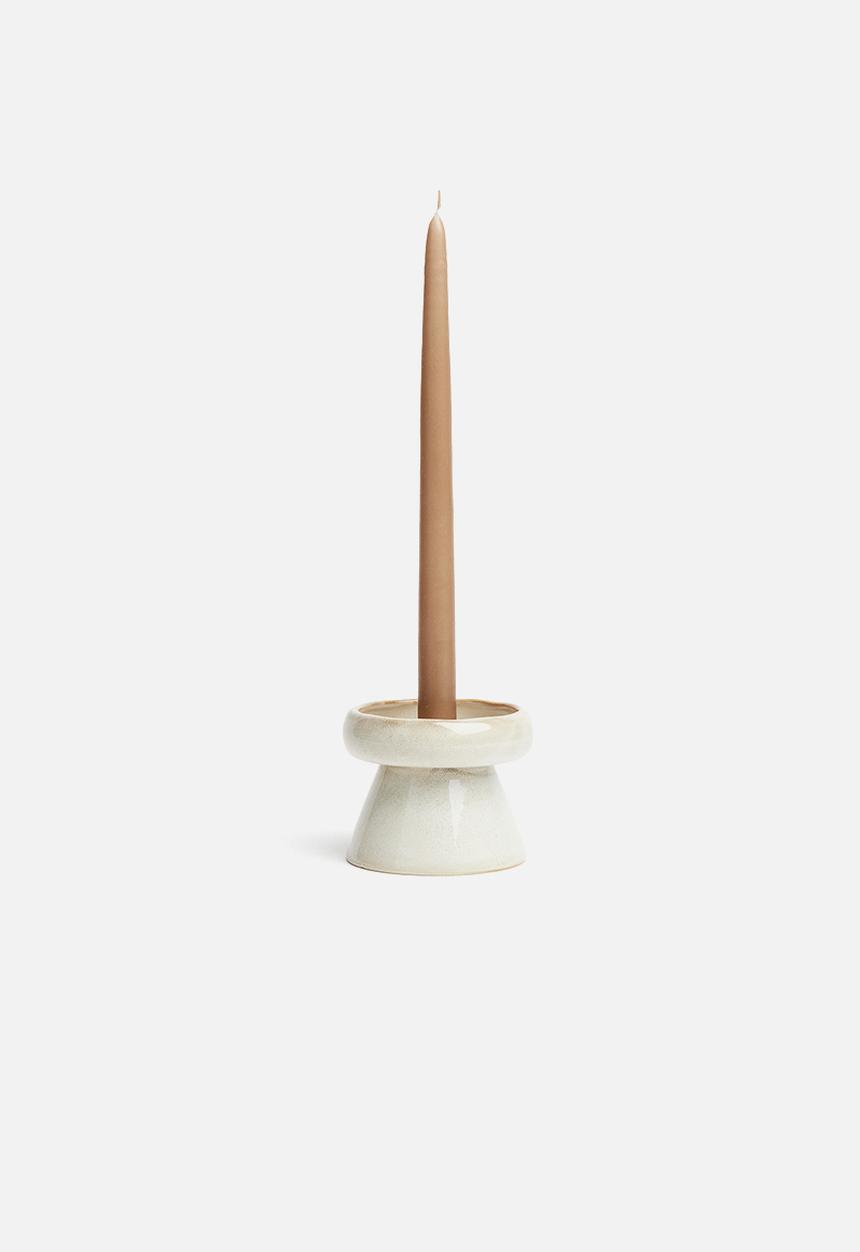 H&M - Small stoneware candlestick - beige