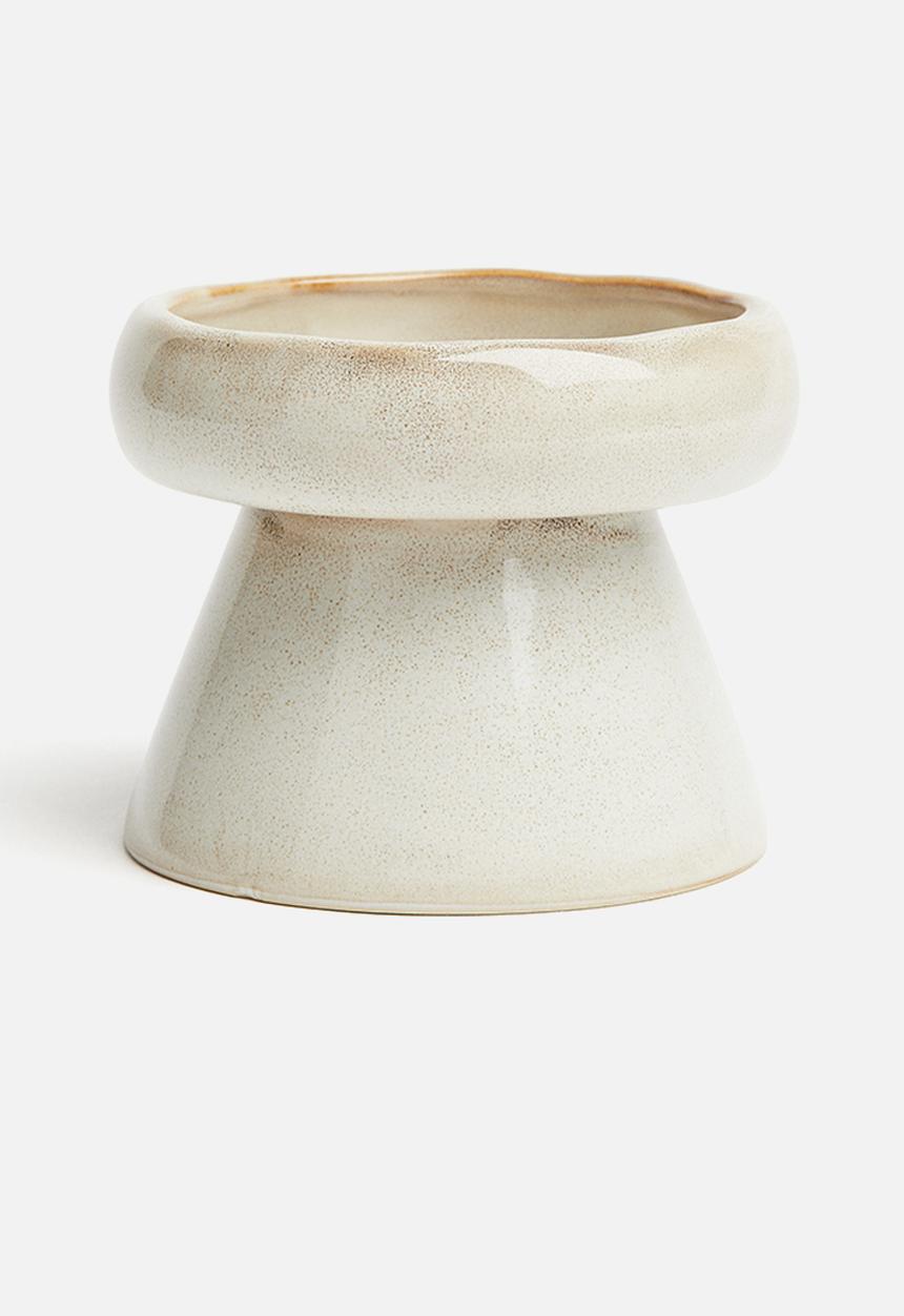 H&M - Small stoneware candlestick - beige