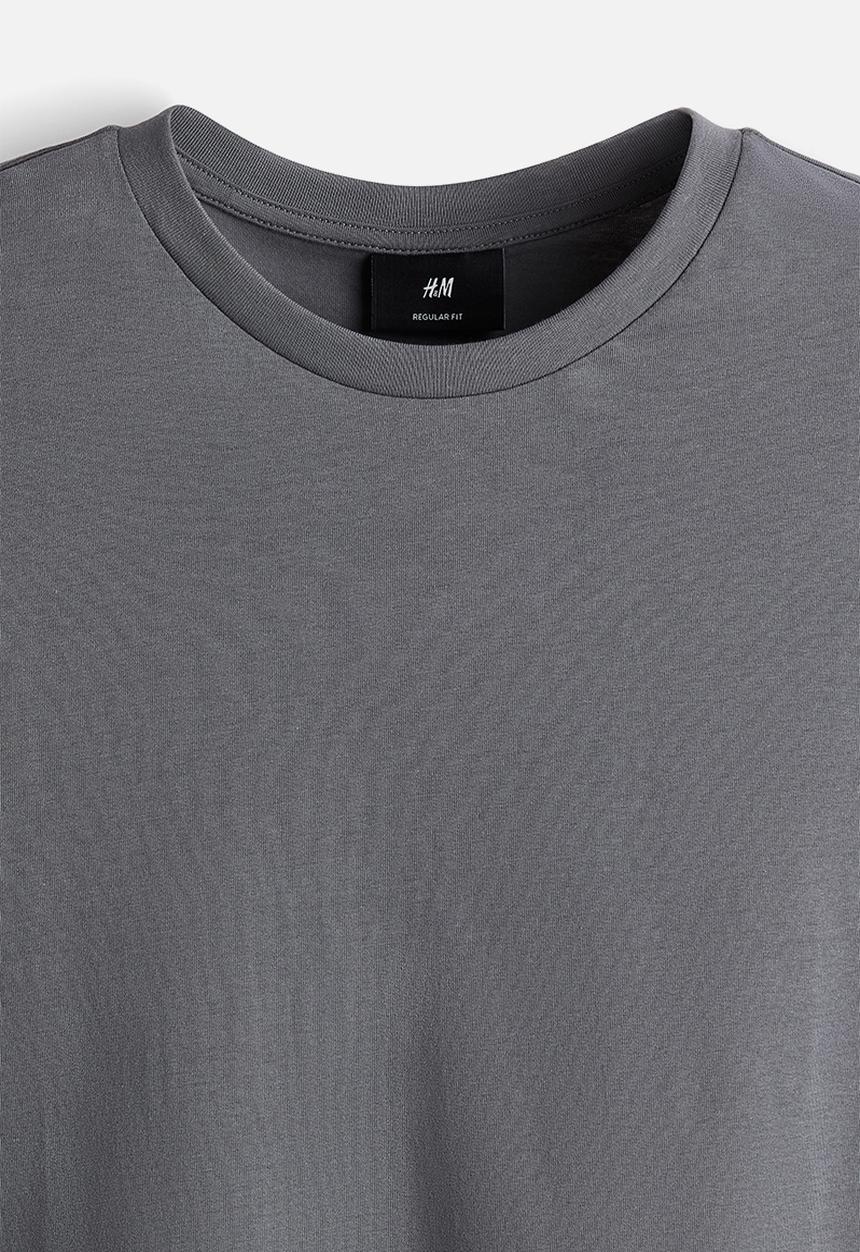 H&M - Regular fit round-neck t-shirt - dark grey