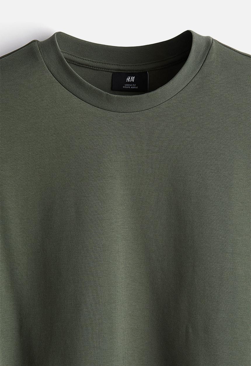 H&M - Loose fit t-shirt - khaki green