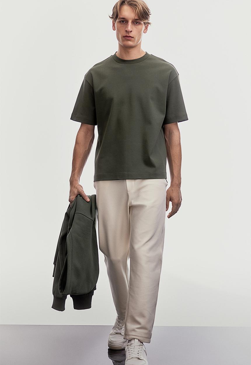 H&M - Loose fit t-shirt - khaki green