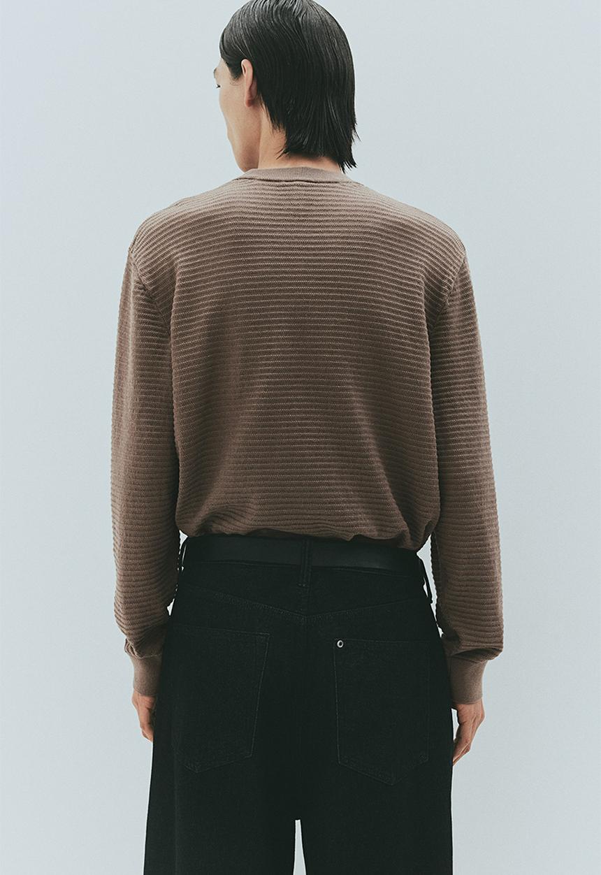 H&M - Regular fit textured-knit jumper - dark beige