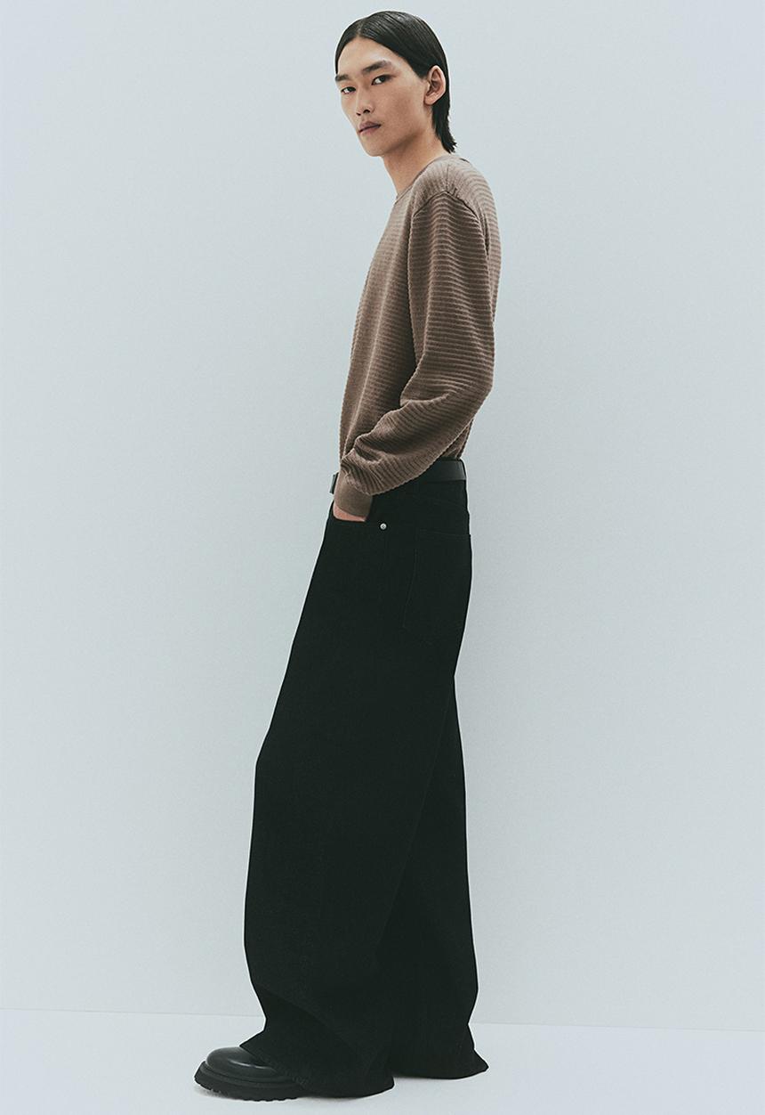 H&M - Regular fit textured-knit jumper - dark beige