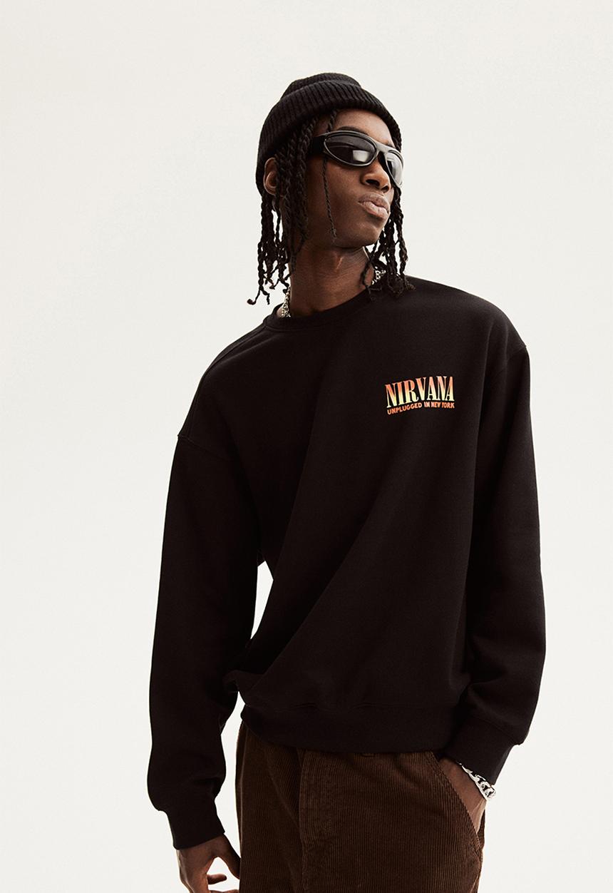 H&M - Loose fit sweatshirt - black nirvana