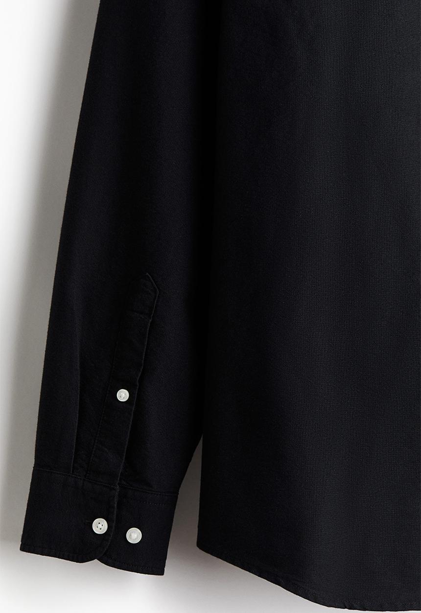 H&M - Regular fit oxford shirt - black