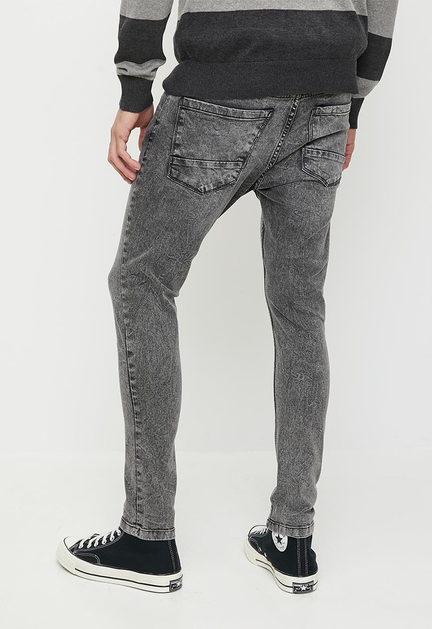 Brave Soul - Denim Skinny Lux  Jeans - Grey Acid Wash
