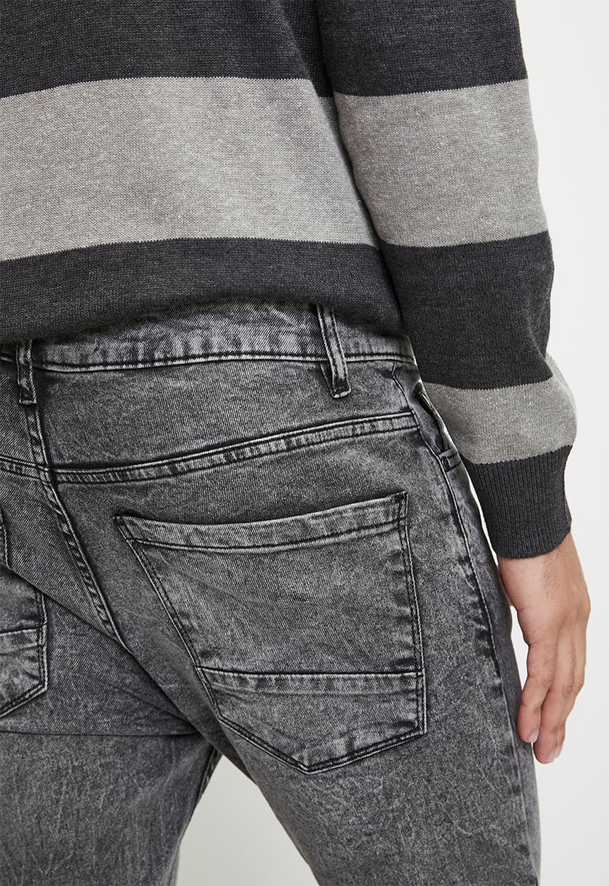 Brave Soul - Denim Skinny Lux  Jeans - Grey Acid Wash