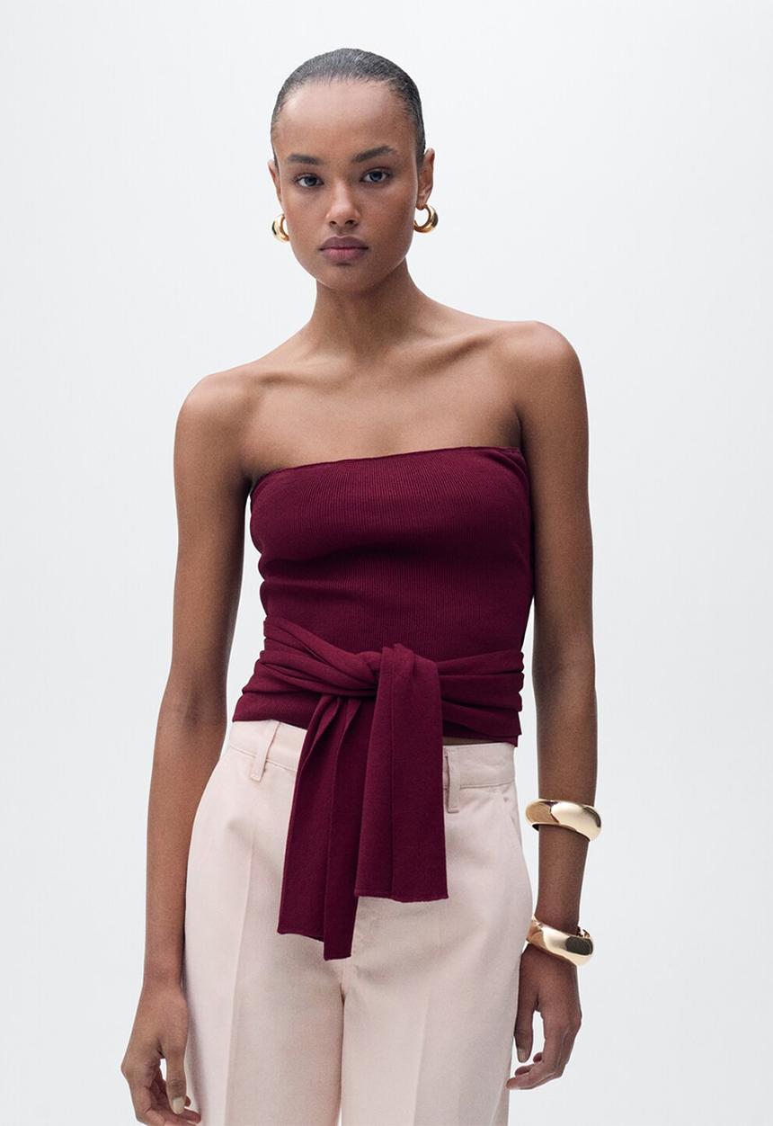 MANGO - Top Julito - Dark Red