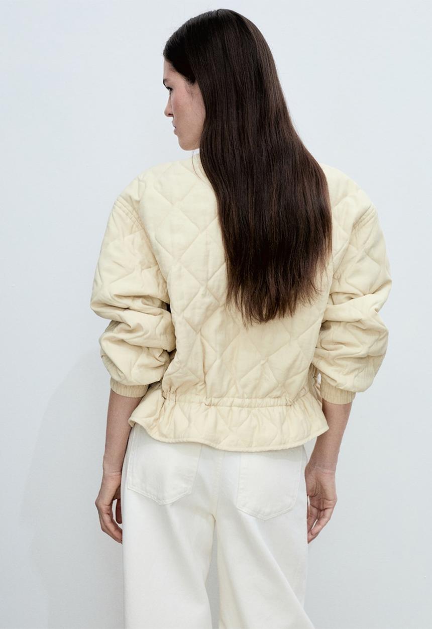 MANGO - Jacket Hawaii - Light/Pastel Yellow