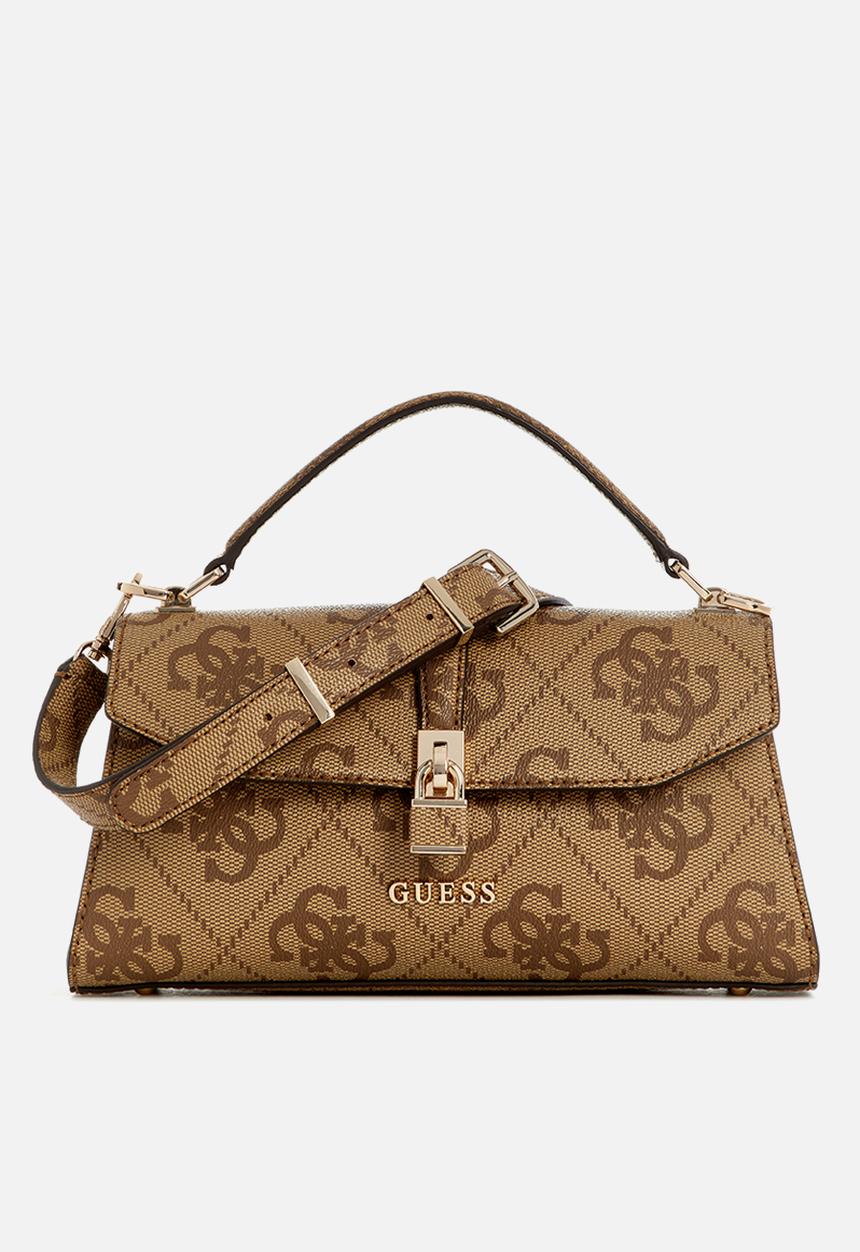 GUESS - Queensland top handle flap-latte logo