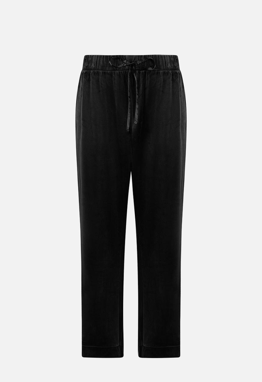 Hunkemoller - Pants velours piping - black