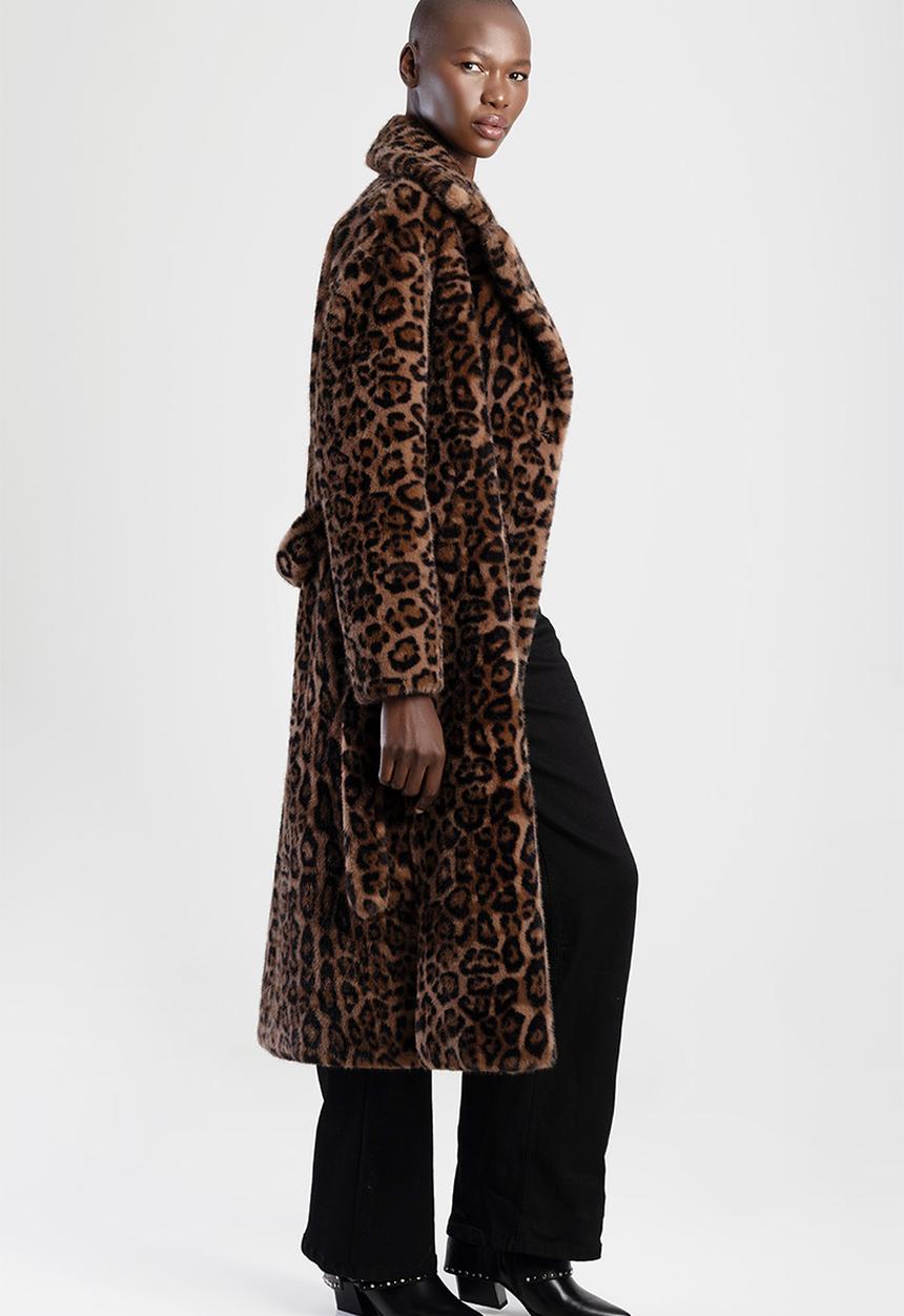 SISSY BOY - Wild At Heart: Faux Fur Leopard Print Coat - Brown Leopard