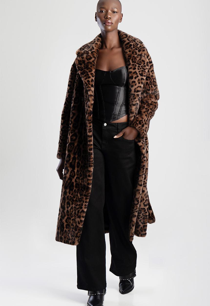SISSY BOY - Wild At Heart: Faux Fur Leopard Print Coat - Brown Leopard