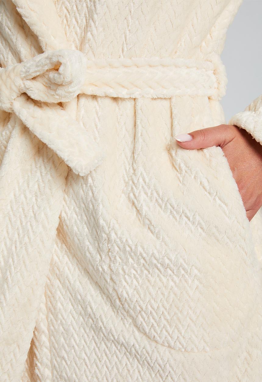 Hunkemoller - Robe short jacquard fleece - white