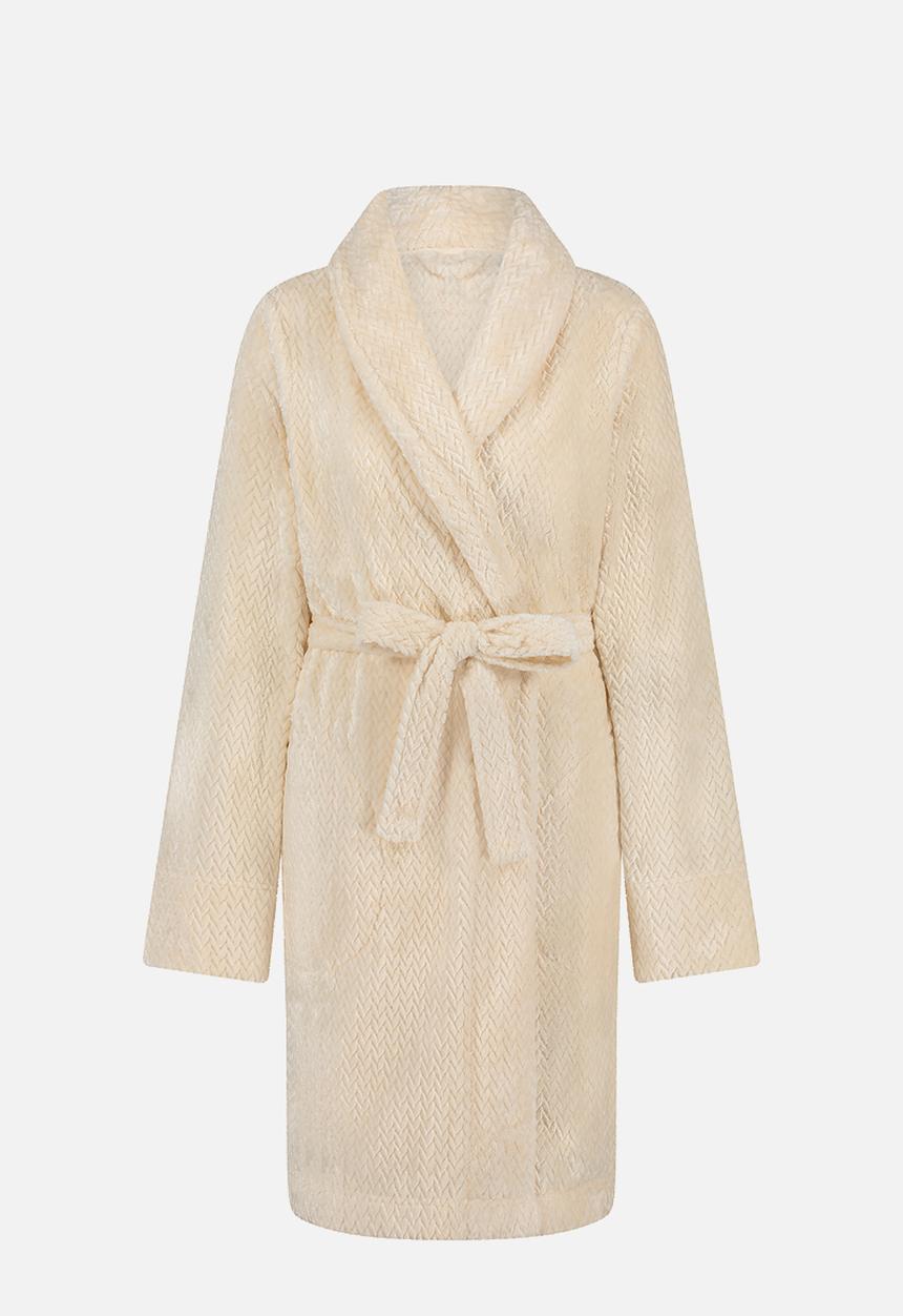 Hunkemoller - Robe short jacquard fleece - white