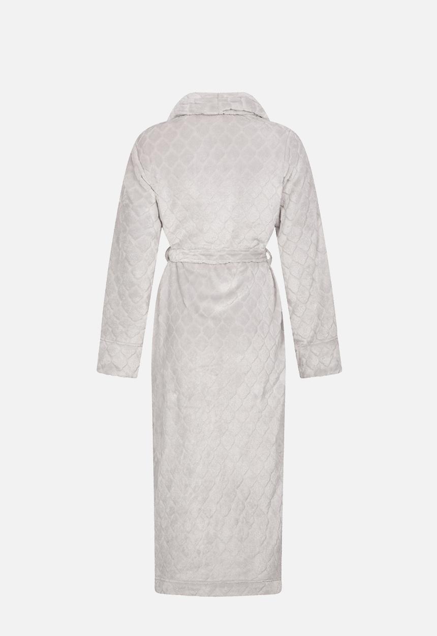 Hunkemoller - Robe fleece long emb honeycomb - grey