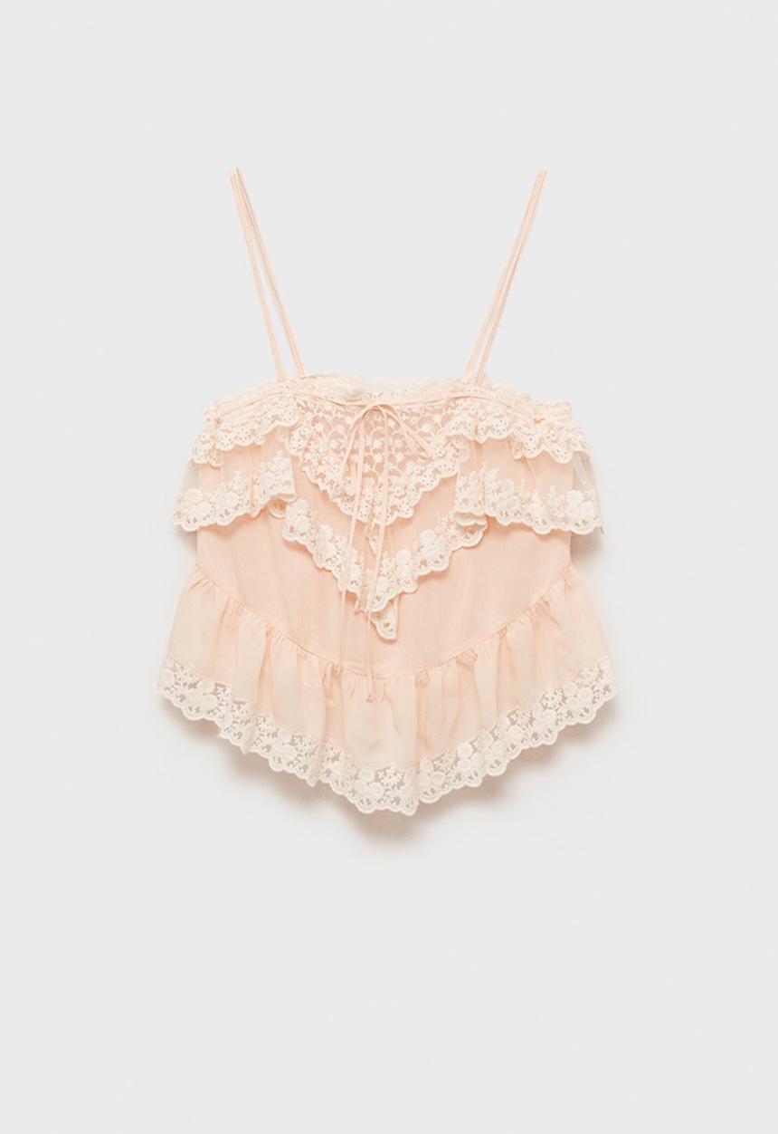 MANGO - Top Carino - Light Pastel Pink