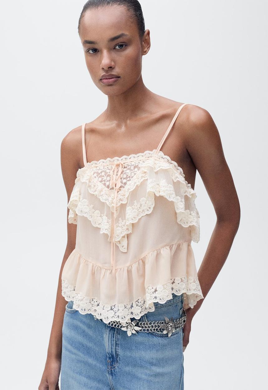 MANGO - Top Carino - Light Pastel Pink