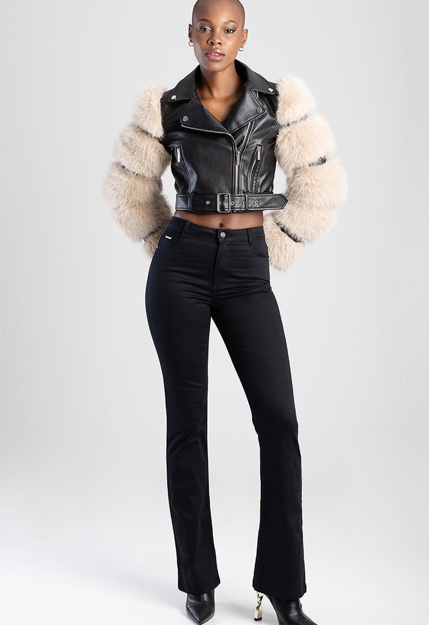 SISSY BOY - JULIA: Mid Waist Bootleg - Black
