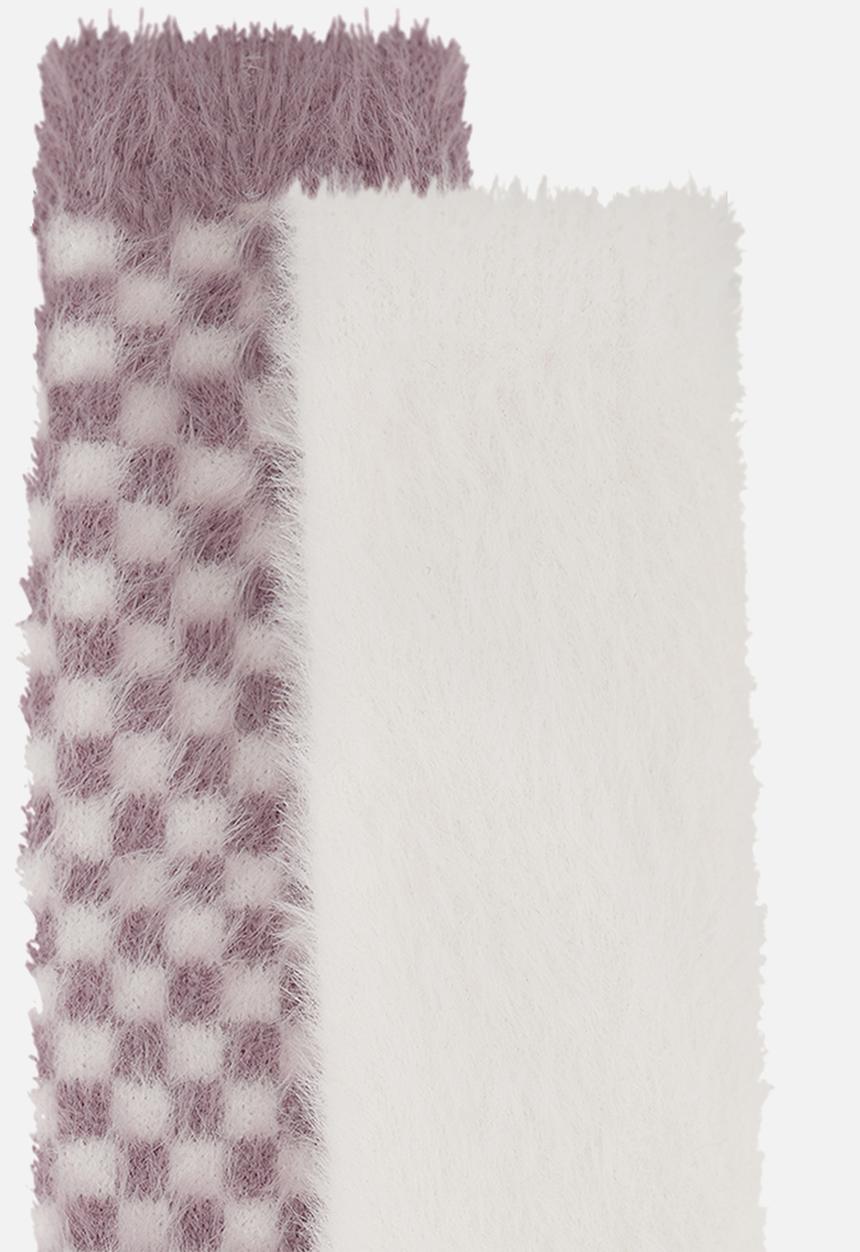 Hunkemoller - 2 Pack todney long cosy socks - purple & white