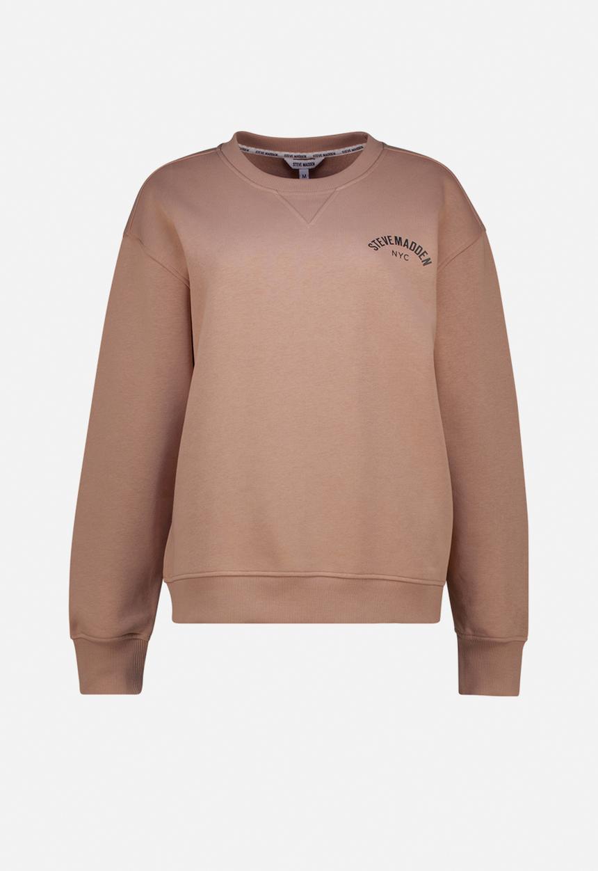 Steve Madden - Amelia oversized crew neck fleece sweat - biscuit