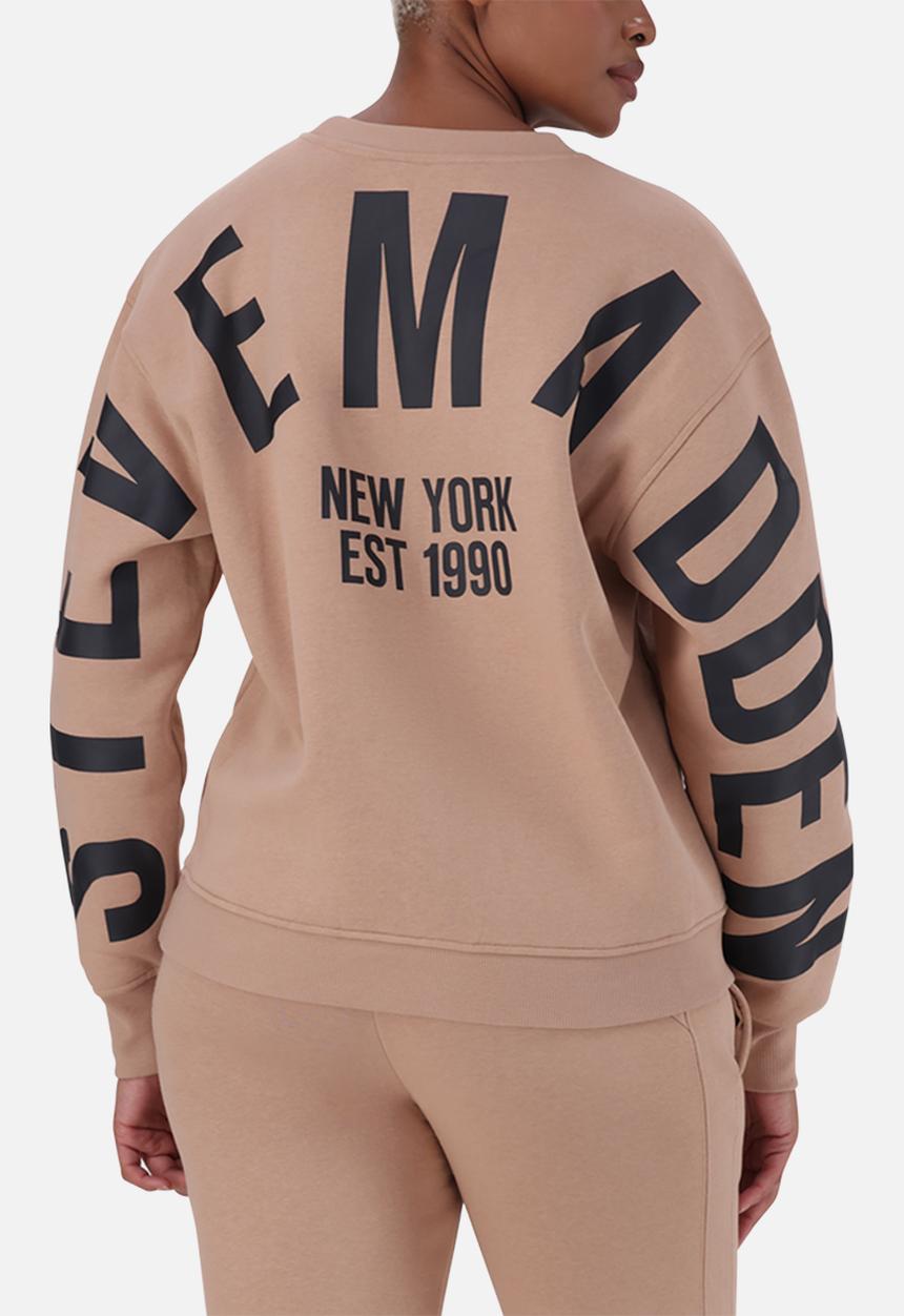 Steve Madden - Amelia oversized crew neck fleece sweat - biscuit