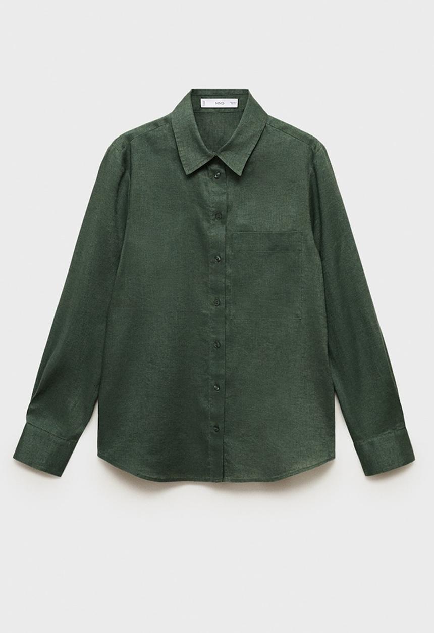 MANGO - Shirt Lino - Green