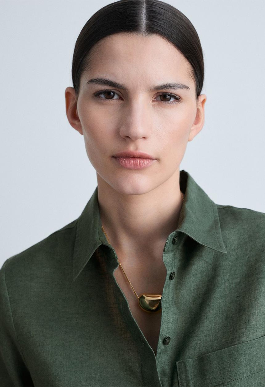 MANGO - Shirt Lino - Green