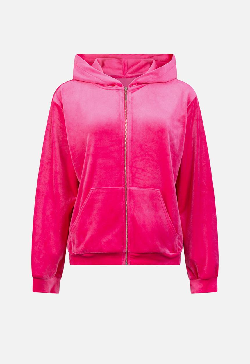 Hunkemoller - Jacket hoody long sleeve velours - pink