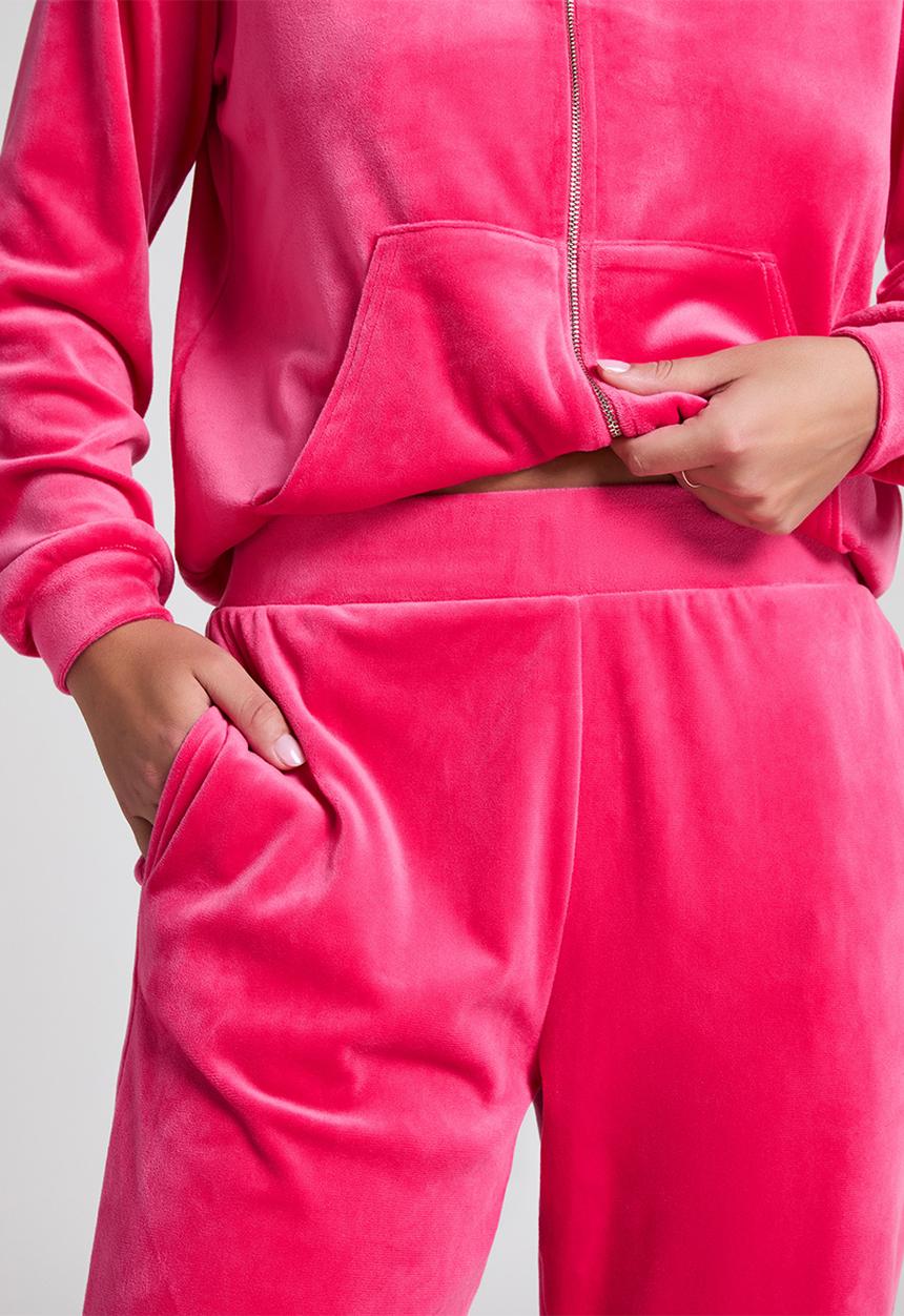 Hunkemoller - Pants straight leg velours - pink