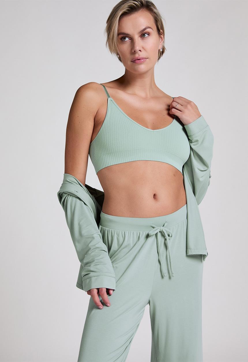 Hunkemoller - Jacket long sleeve jersey essential - green