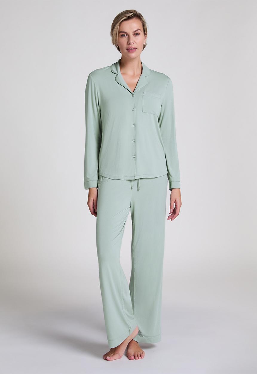 Hunkemoller - Jacket long sleeve jersey essential - green