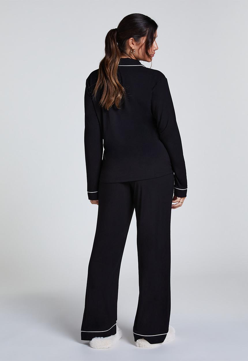 Hunkemoller - Jacket long sleeve jersey essential - black