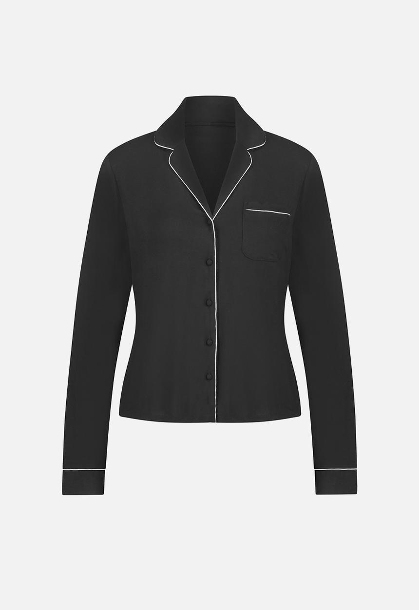 Hunkemoller - Jacket long sleeve jersey essential - black
