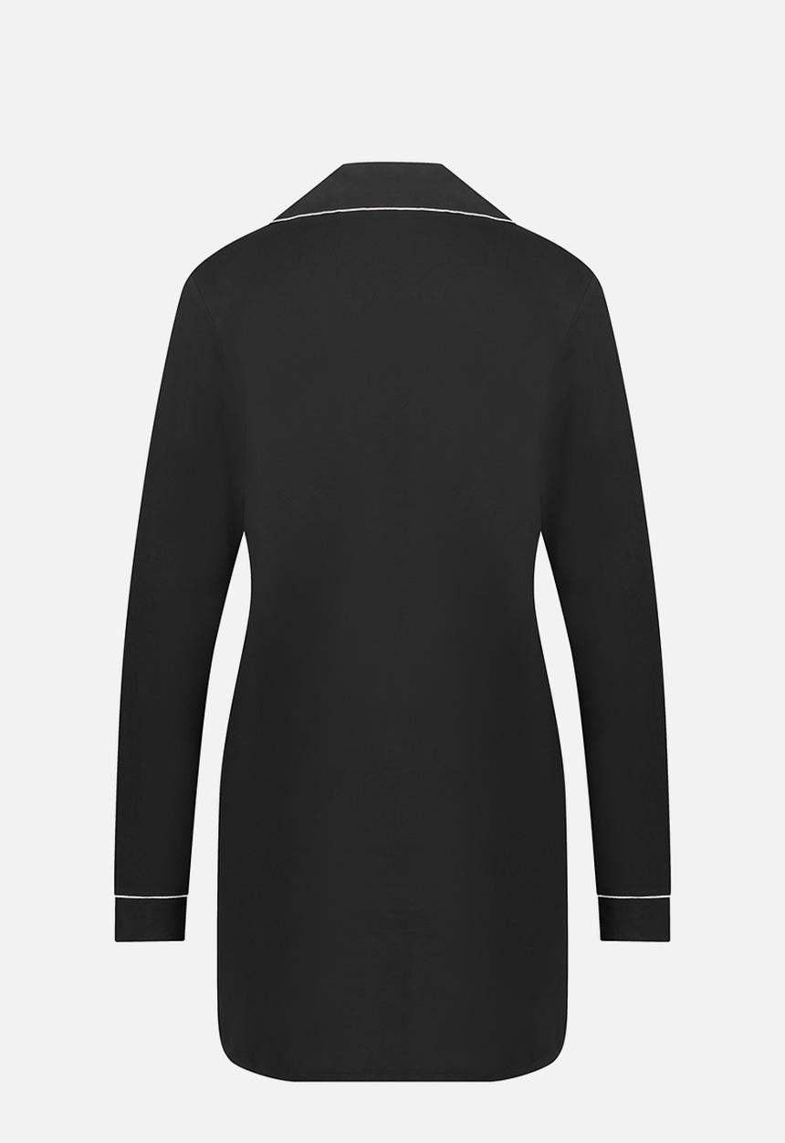 Hunkemoller - Shirt dress long sleeve jersey essential - black