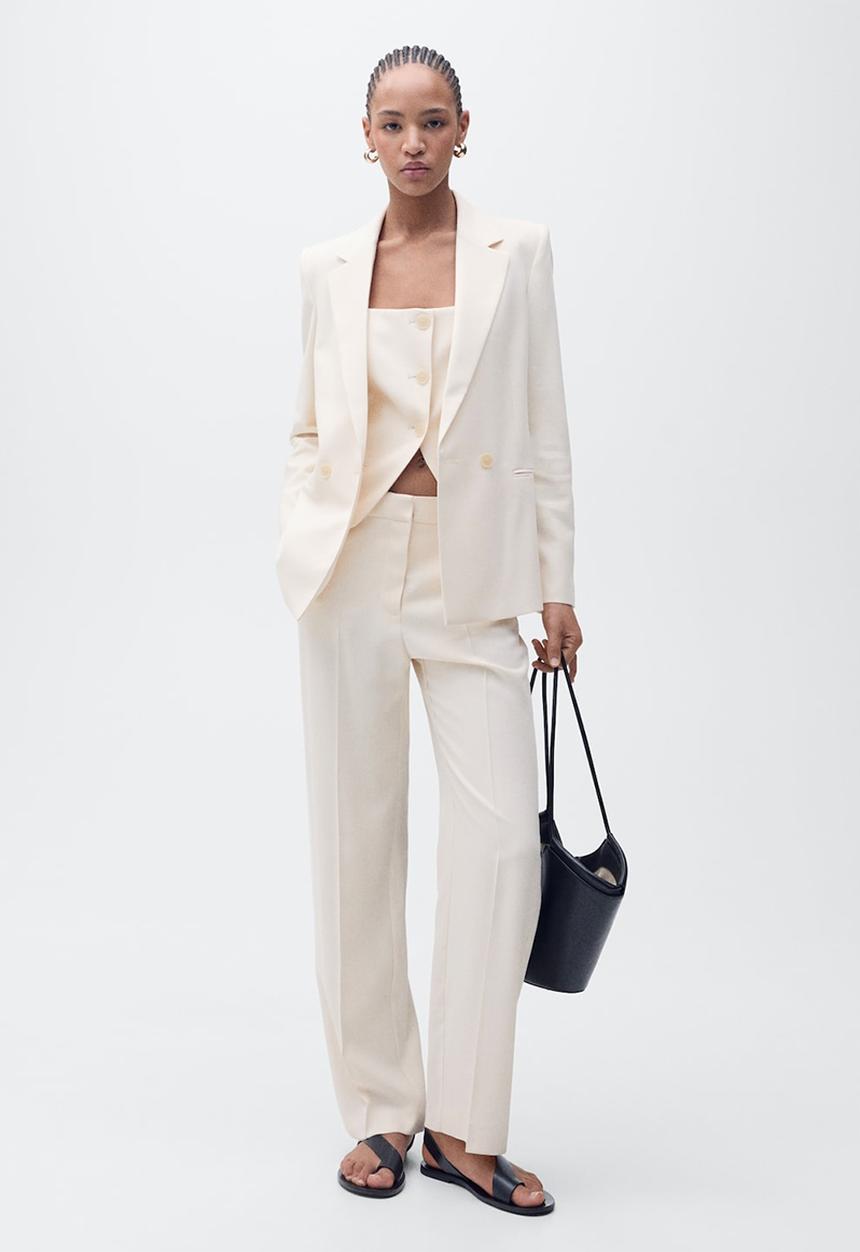 MANGO - Trousers Tempo - Light Beige