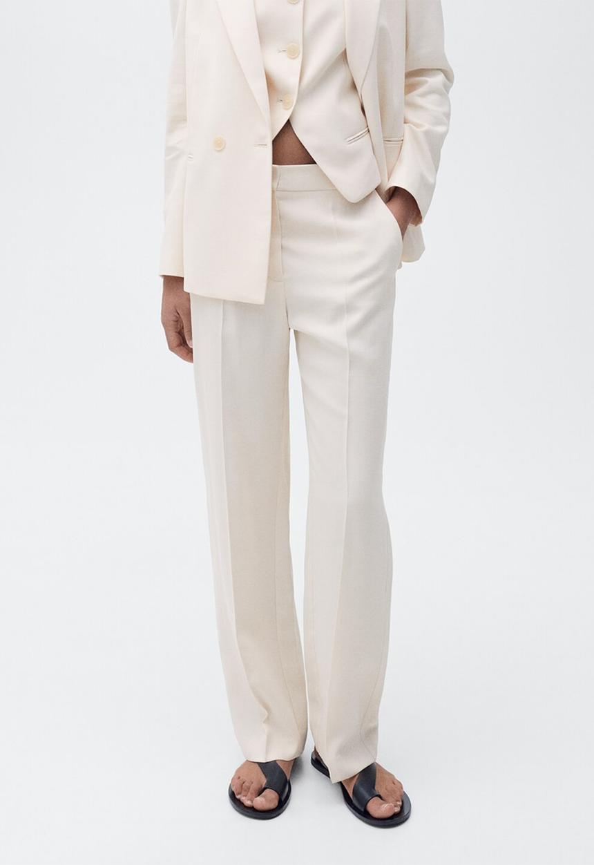 MANGO - Trousers Tempo - Light Beige