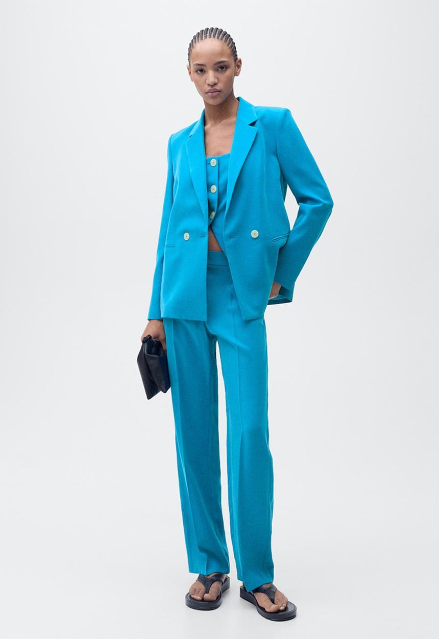 MANGO - Trousers Tempo - Medium Blue