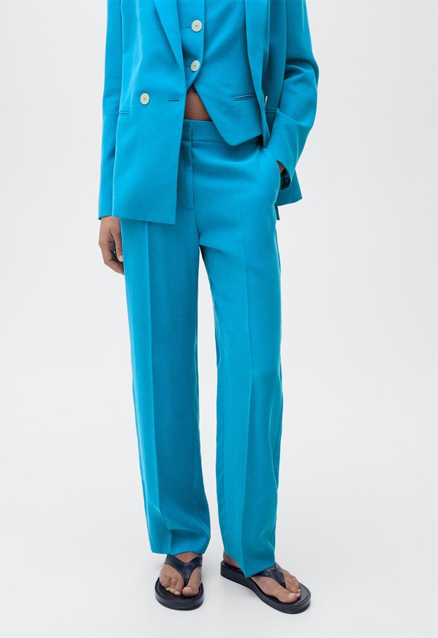 MANGO - Trousers Tempo - Medium Blue