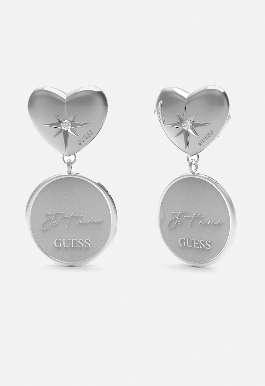 GUESS - Pendant heart & coin - silver