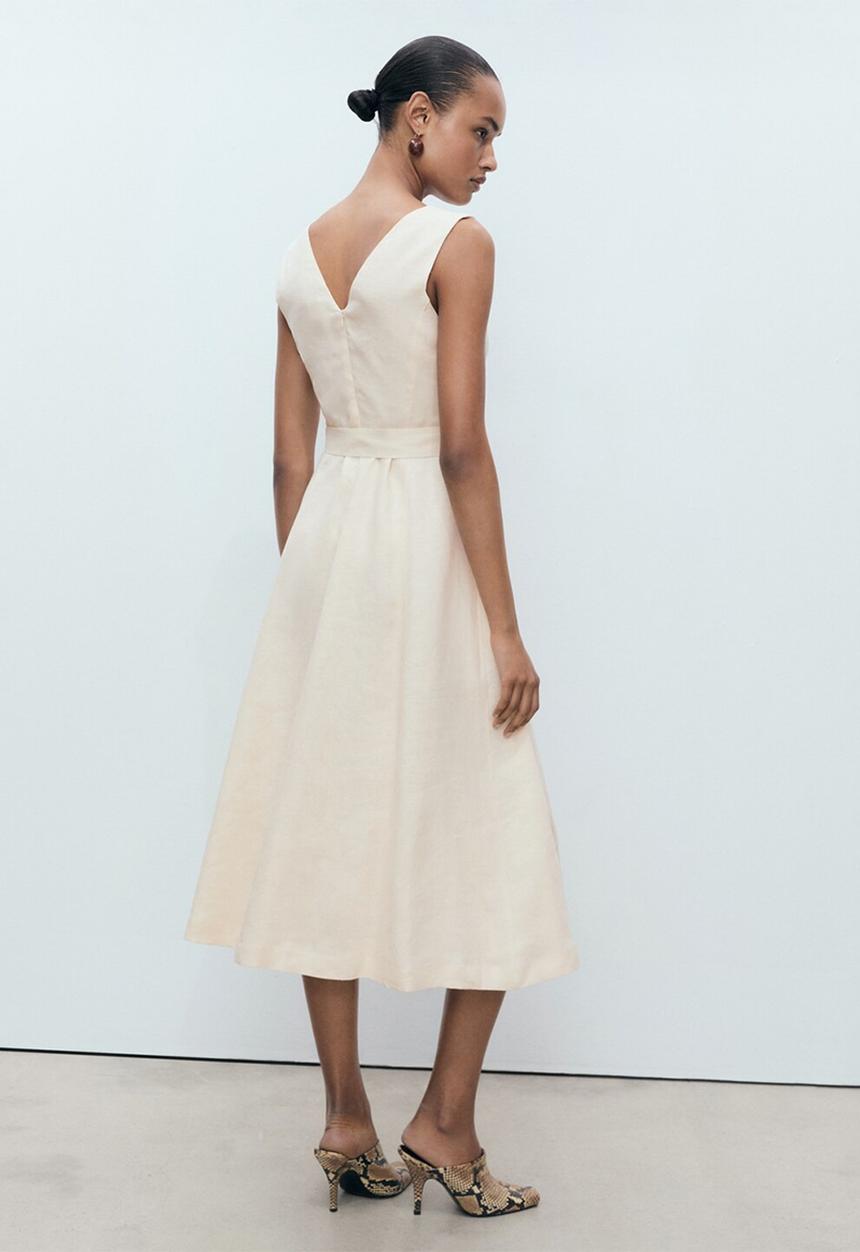 MANGO - Dress Laura - Light Beige