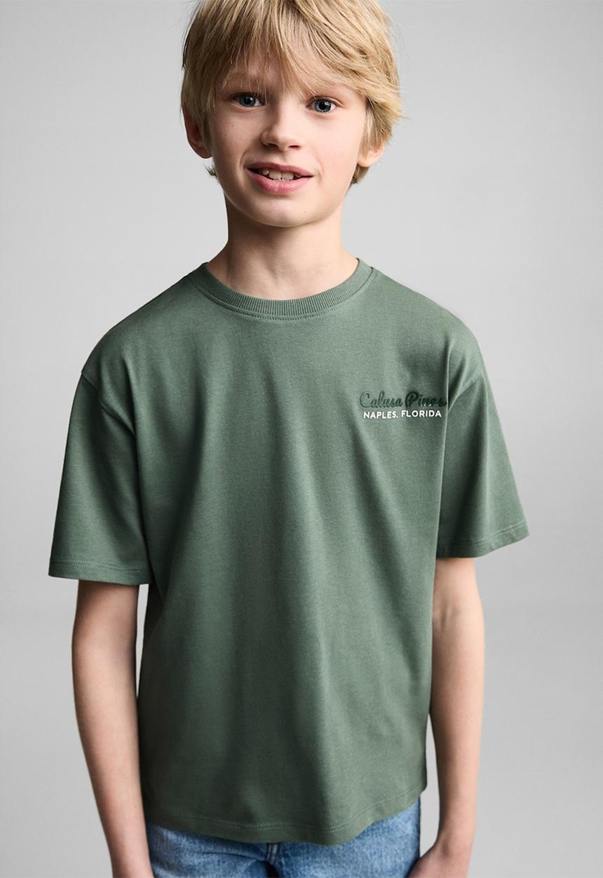MANGO - T-shirt hoyo - green