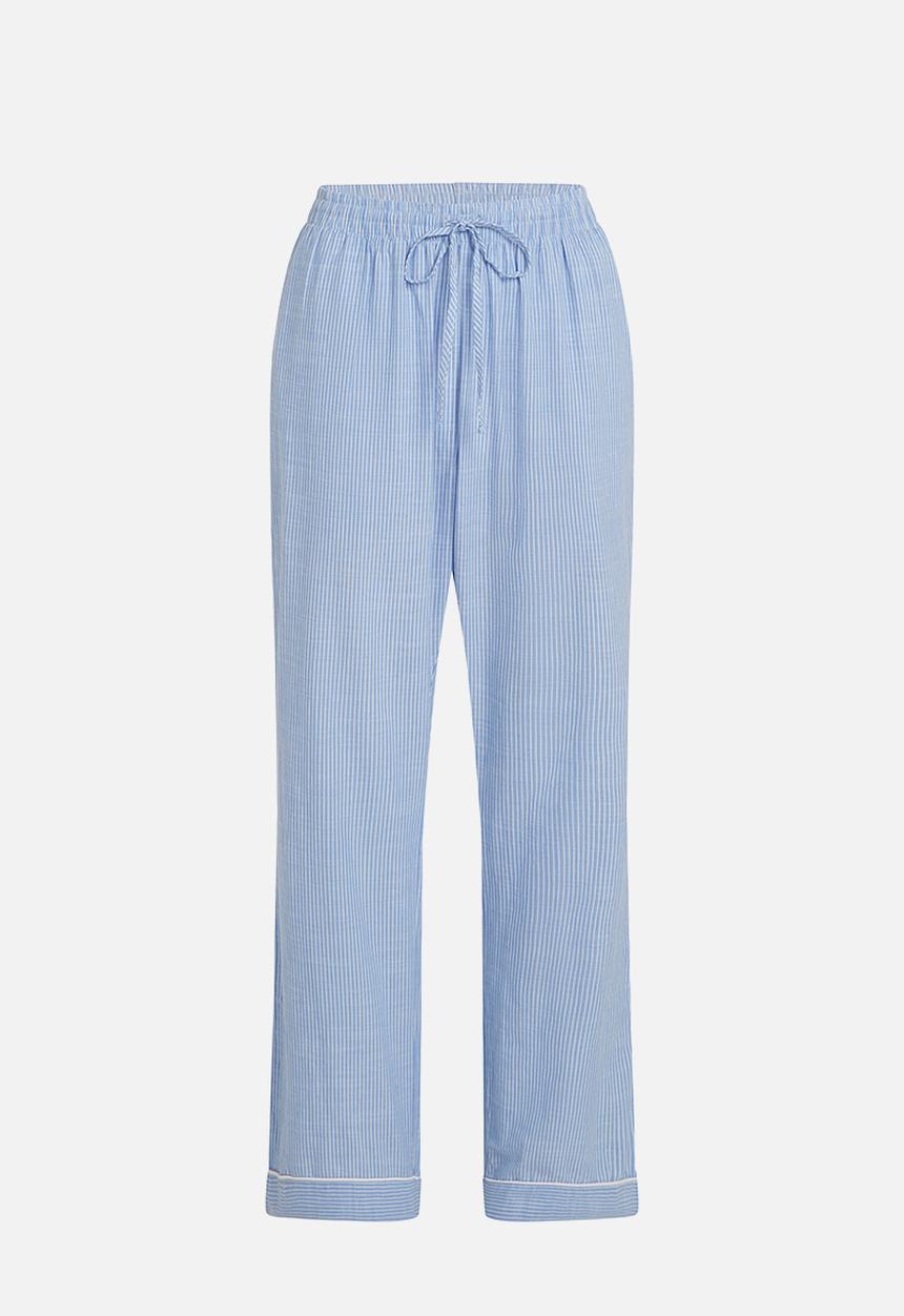 Hunkemoller - Pants cotton stripe - blue