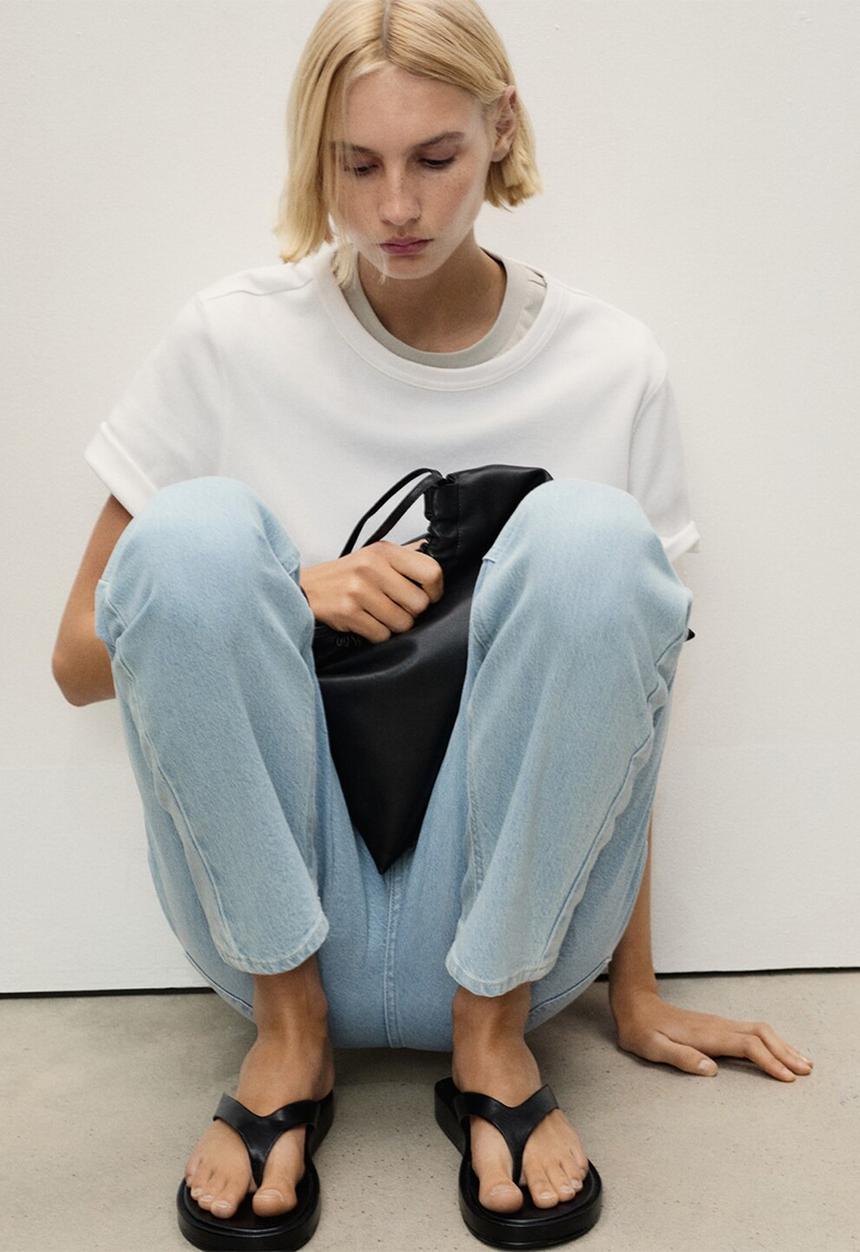 MANGO - Jeans Newmom - Open Blue
