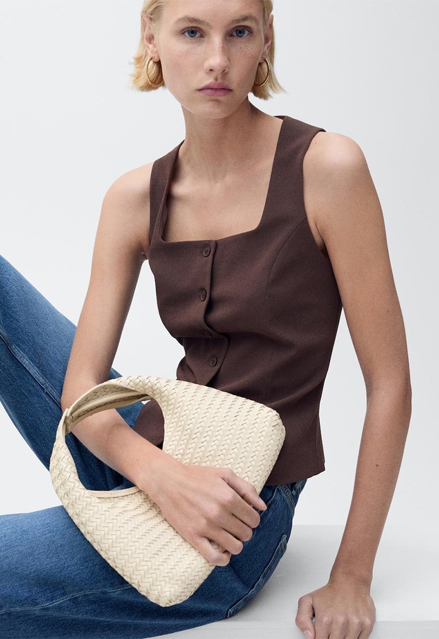 MANGO - Vest Klum - Dark Brown