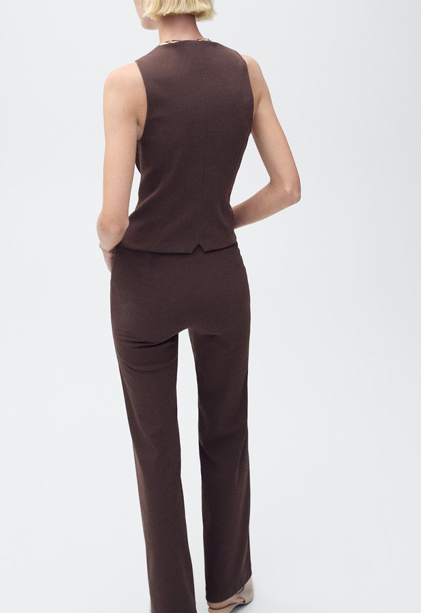MANGO - Vest Klum - Dark Brown