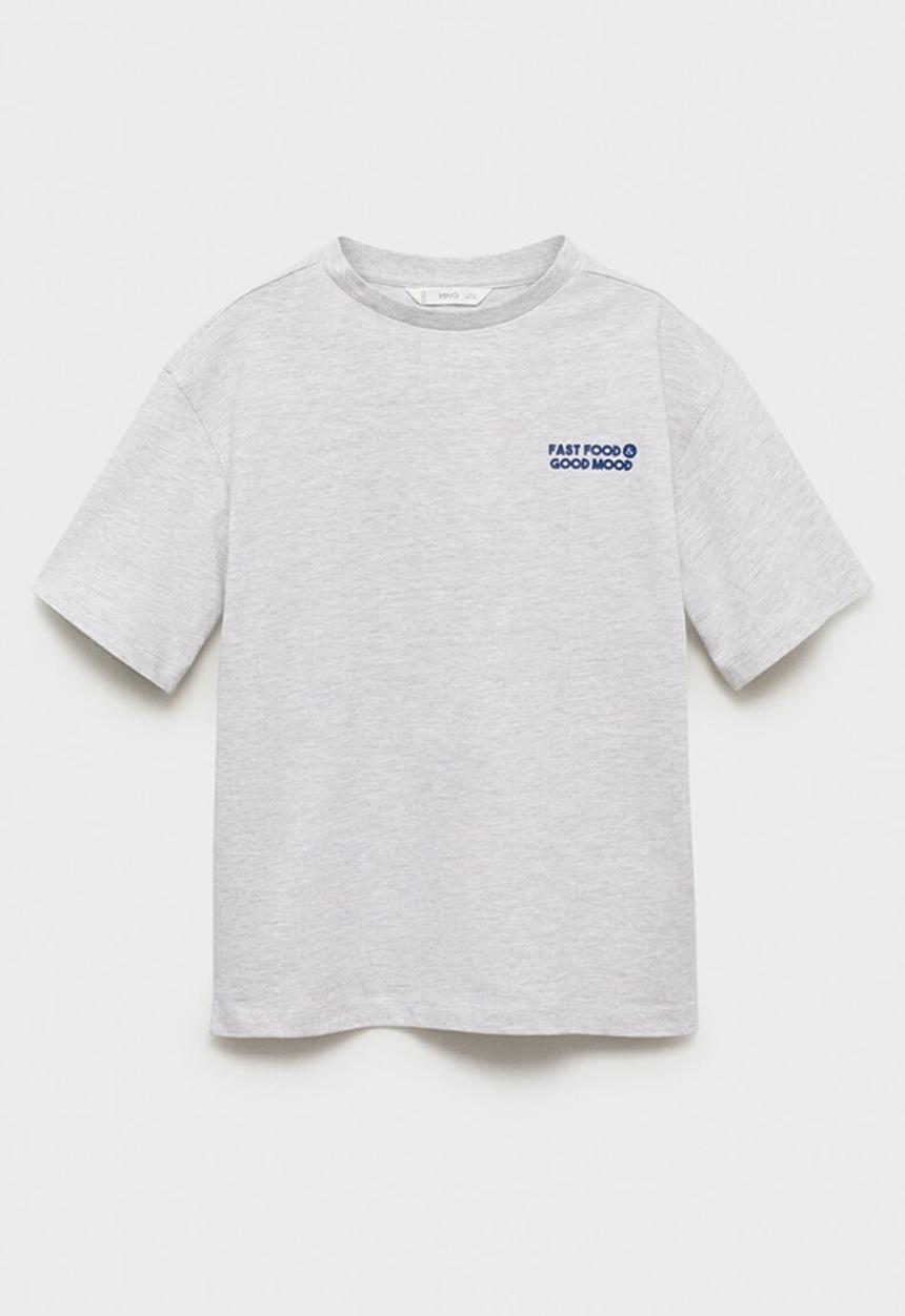 MANGO - T-shirt fast - light pastel gray